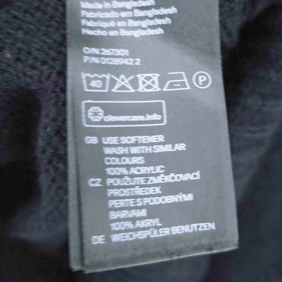 H&M Sweater Small Tunic Black Cowl Neck Long Sleeve Neutral Top Shirt Winter - Picture 5 of 5